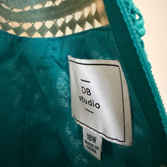 NWT David Bridal All Over Lace Sleeveless Full Length Gown/Dress Jade Sz 18 - Picture 7 of 13